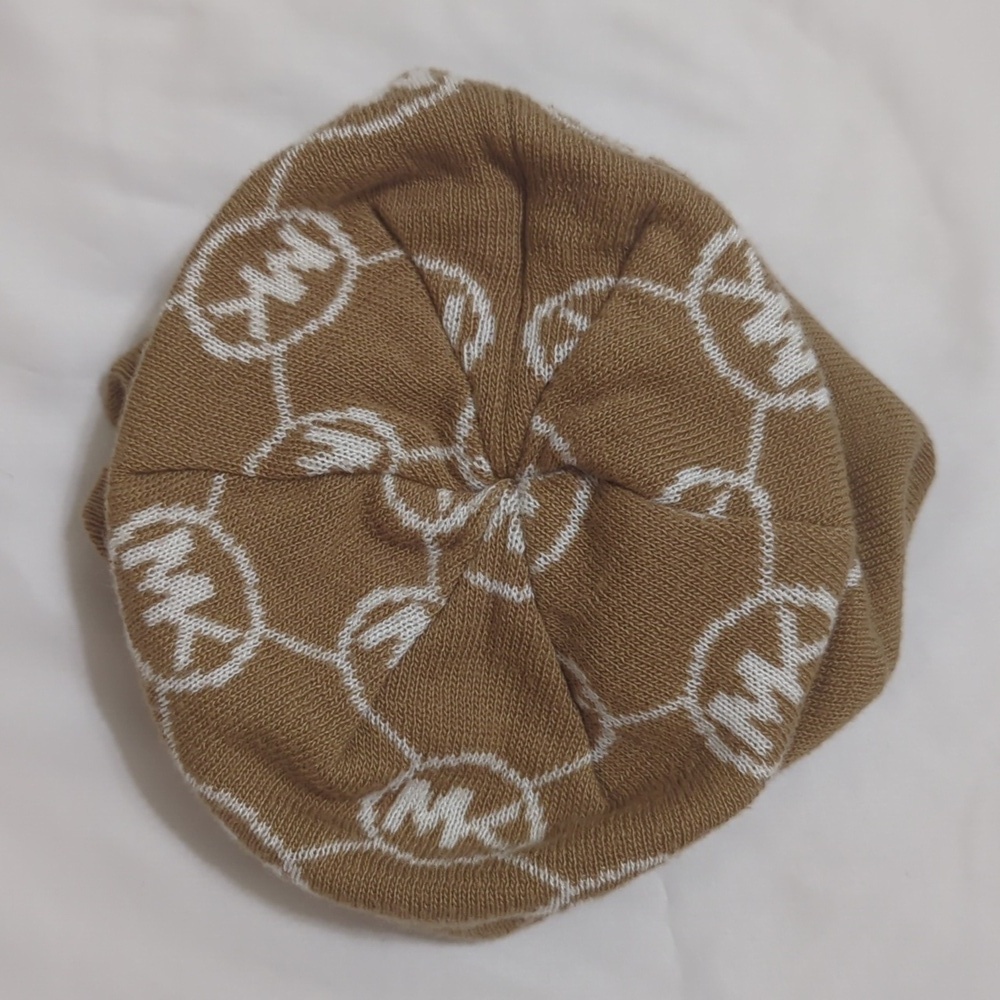 Michael Kors Logo Knit Beanie Hat, Color Camel Cream Size O/S - Picture 10 of 12